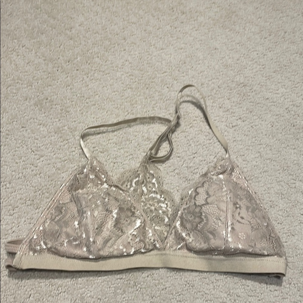 Essentials Cream Lace Bralette with Adjustable Straps🇬🇧